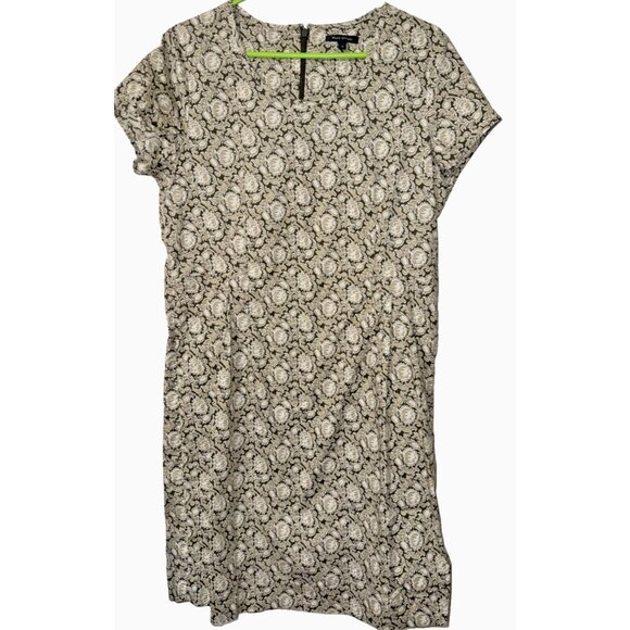 Marc O'Polo Brown Tan Floral Dress Back Zipper Size 44 or Small - Picture 1 of 7